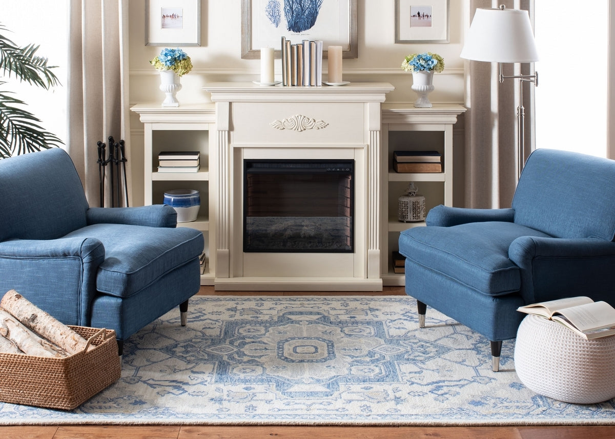 Exquisite Micro Hand - Crafted Wool Floor Rug with an Elegant Rectangular Design and 7MM Loop Pile Height, Sourced from India