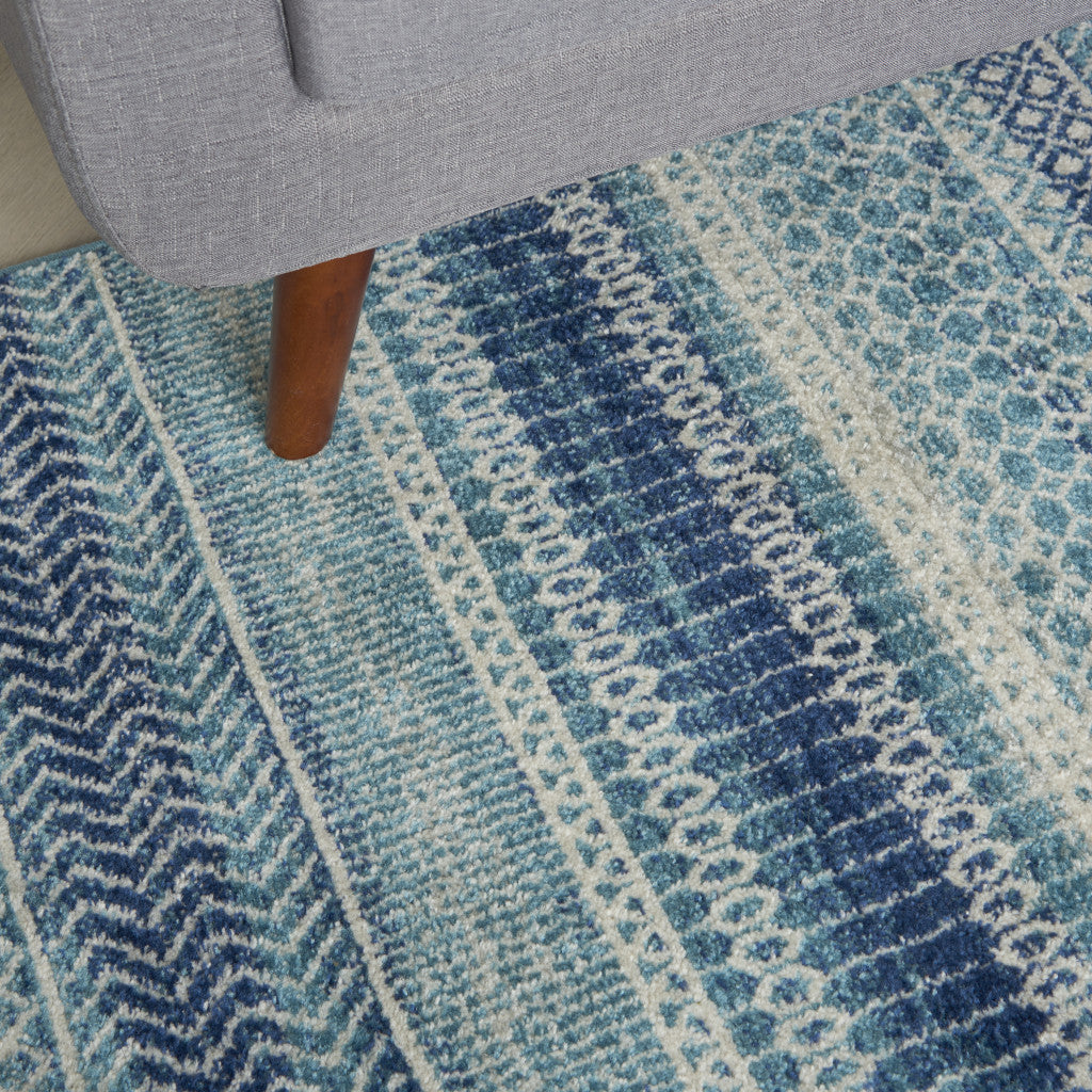 Stylish Navy Blue Southwestern Power Loom Area Rug for Cozy Home Decor