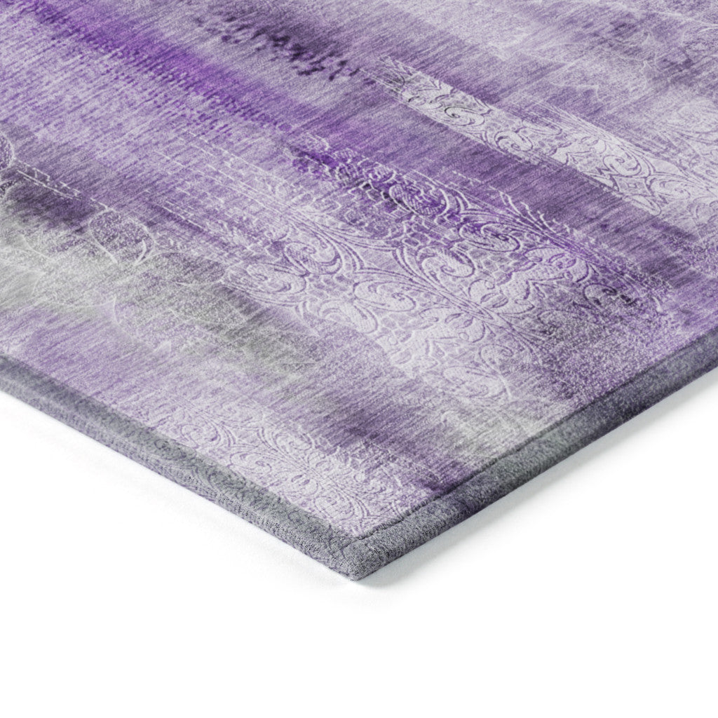 Stylish Washable, Stain-Resistant Non-Skid Purple Runner Rug for Indoor & Outdoor Use