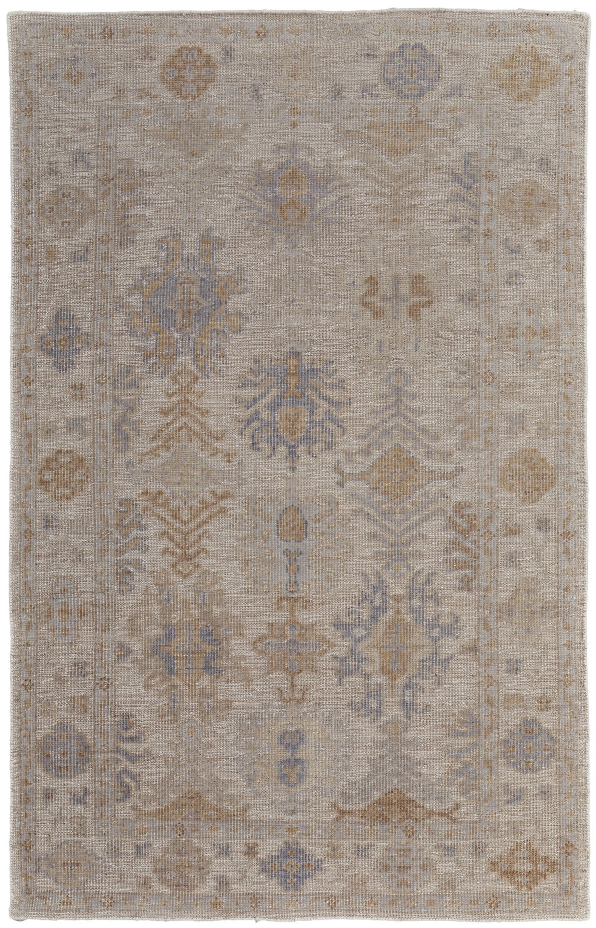 Exquisite Hand-Knotted Eco-Friendly PET Area Rug with Timeless Oushak Design for Both Indoor and Outdoor Luxury Use
