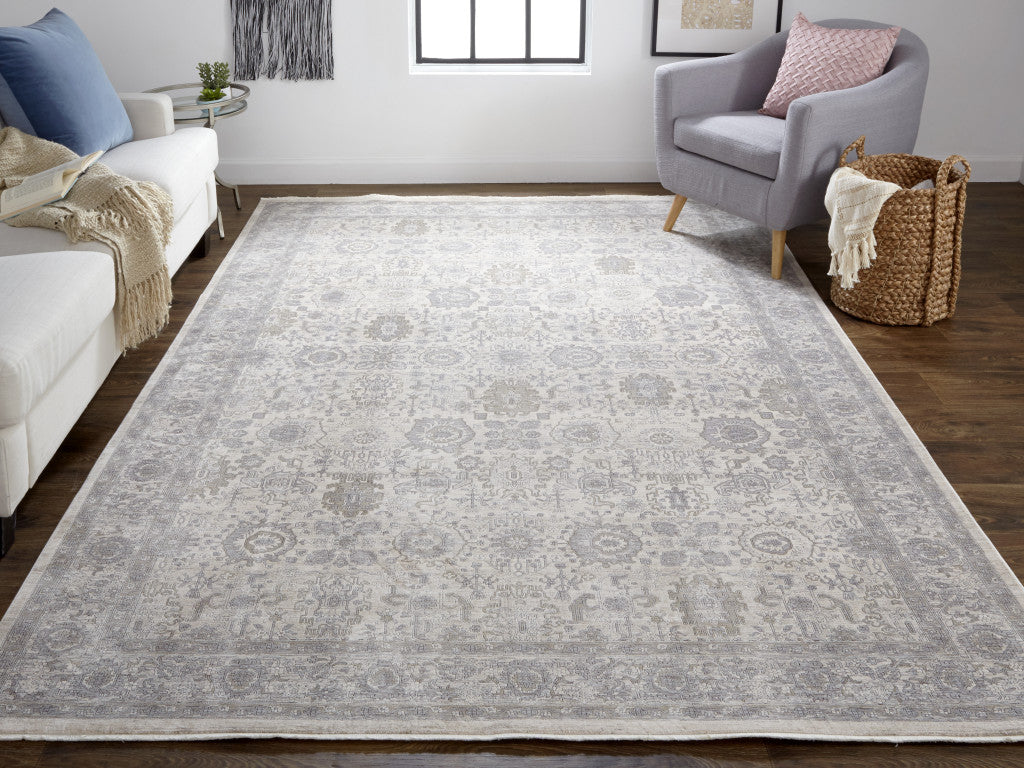 Stylish and Stain-Resistant Worn Faded Oriental Area Rug with Fringe for Decorating Any Space