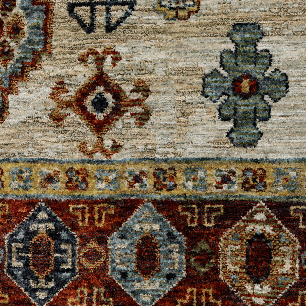 Stain-Resistant Oriental Style Runner Rug in Vibrant Colors with Classic Tassel Ends for Hallways and Rooms