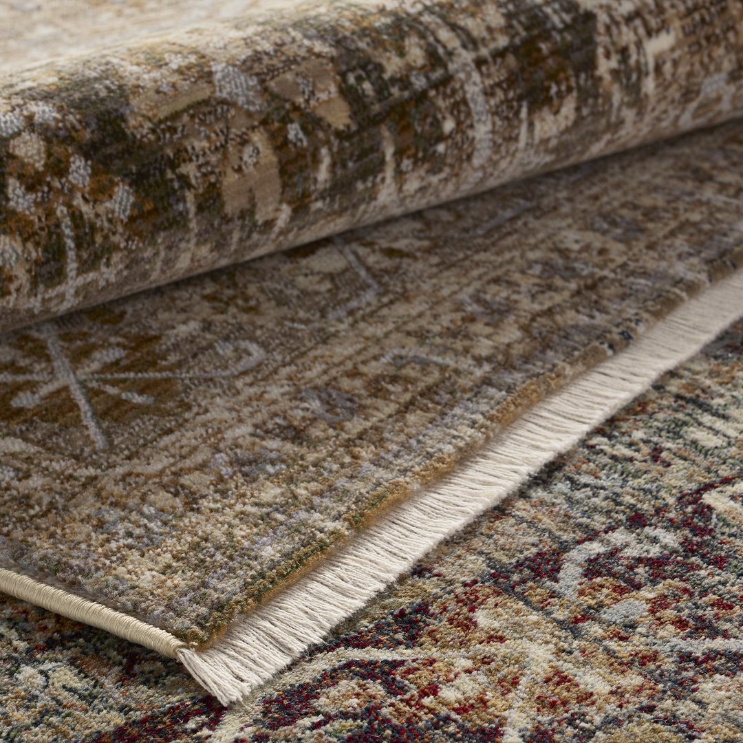 Zefira Zakaria ZFA17 Power - Loomed Machine - Crafted 100% Polypropylene Indoor Vintage Medallion Area Rug for High - Traffic Spaces