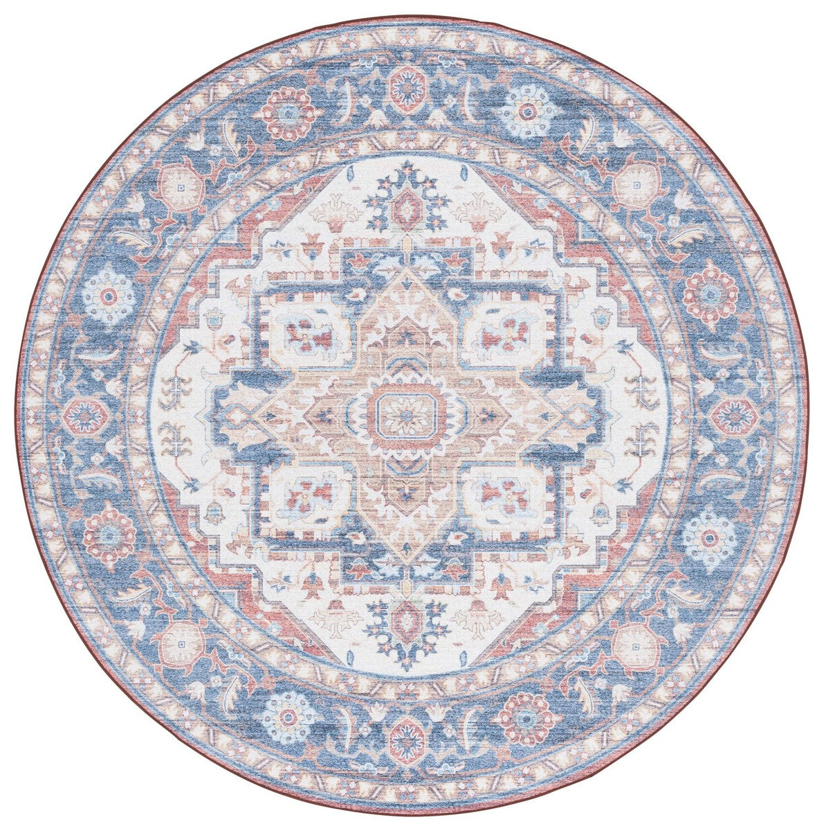Arizona Power Loomed Polyester Traditional Floor Rug – Sturdy, Slip-Resistant, and Machine-Washable for a Timeless Decorative Style