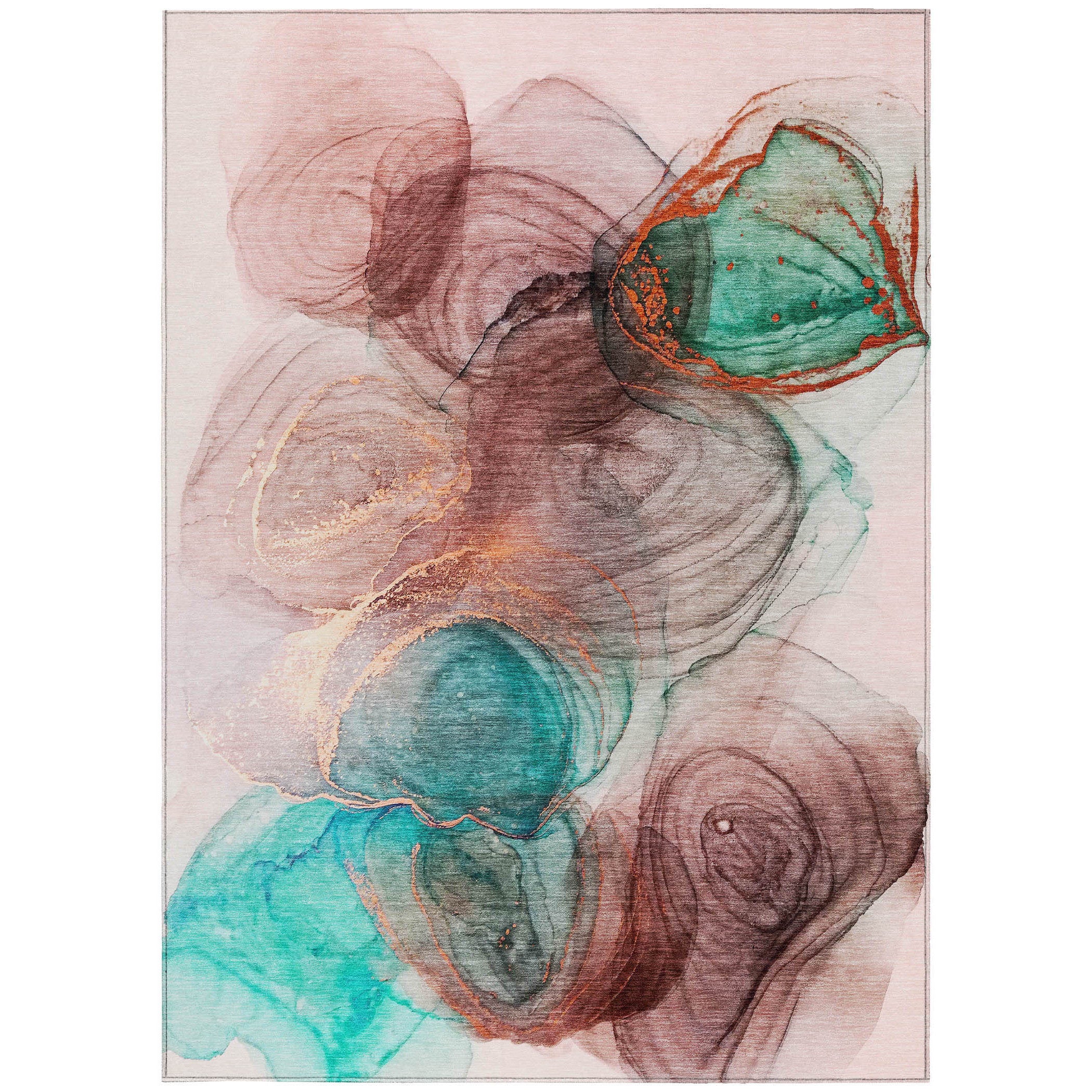 Stylish Purple Washable Non-Skid Abstract Runner Rug for Indoor & Outdoor Use