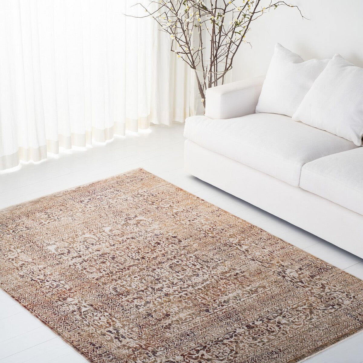 Traditional Power Loomed Polyester Pile Area Rug for Stylish Home Comfort