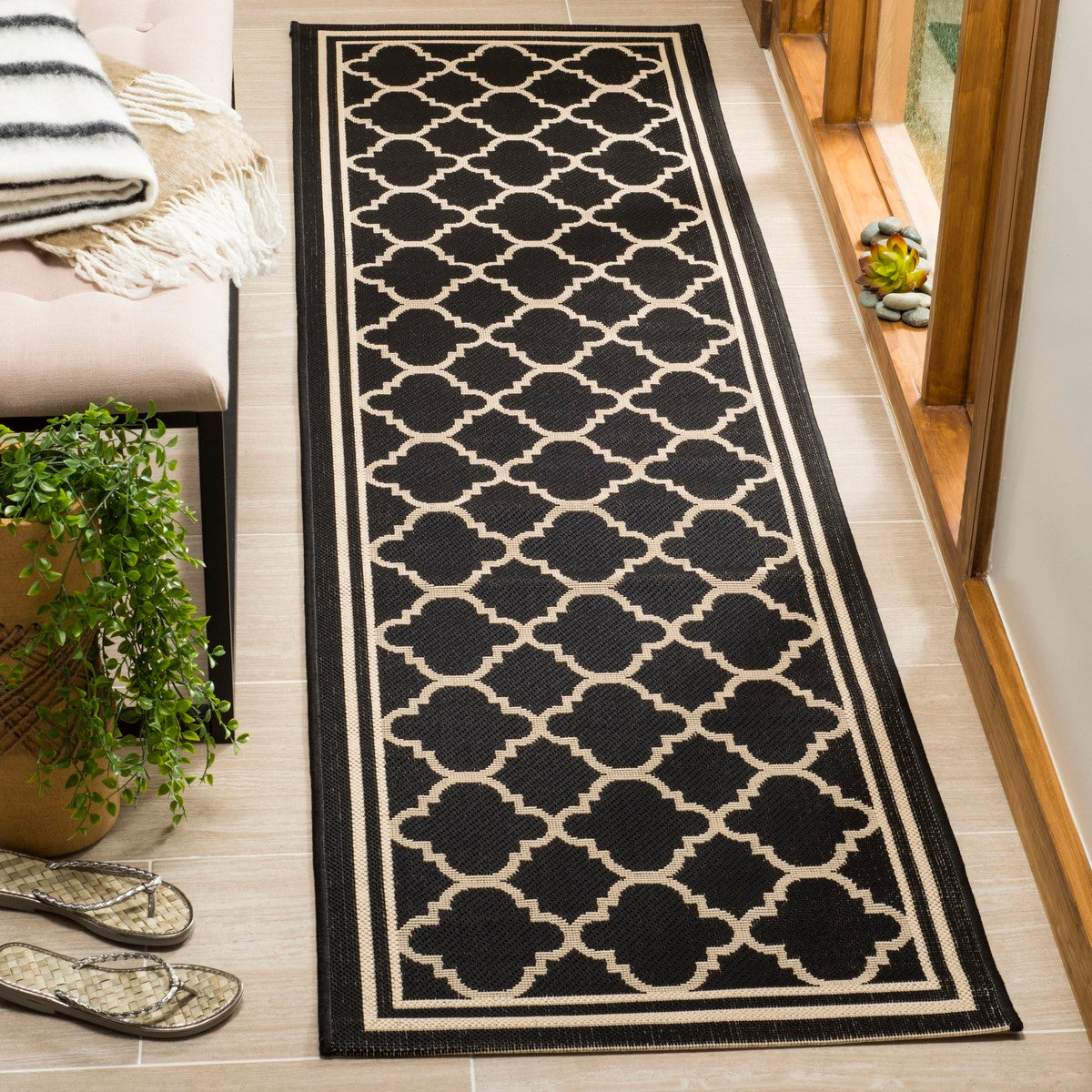 Exquisite Courtyard All-Weather Moroccan-Style Area Rug - Ideal Indoor and Outdoor Floor Decorative Covering