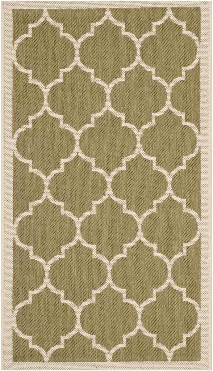 High - Quality Courtyard Power - Loomed Indoor/Outdoor Rug Featuring Vivid Quatrefoils for Elegant and Durable Home Decor