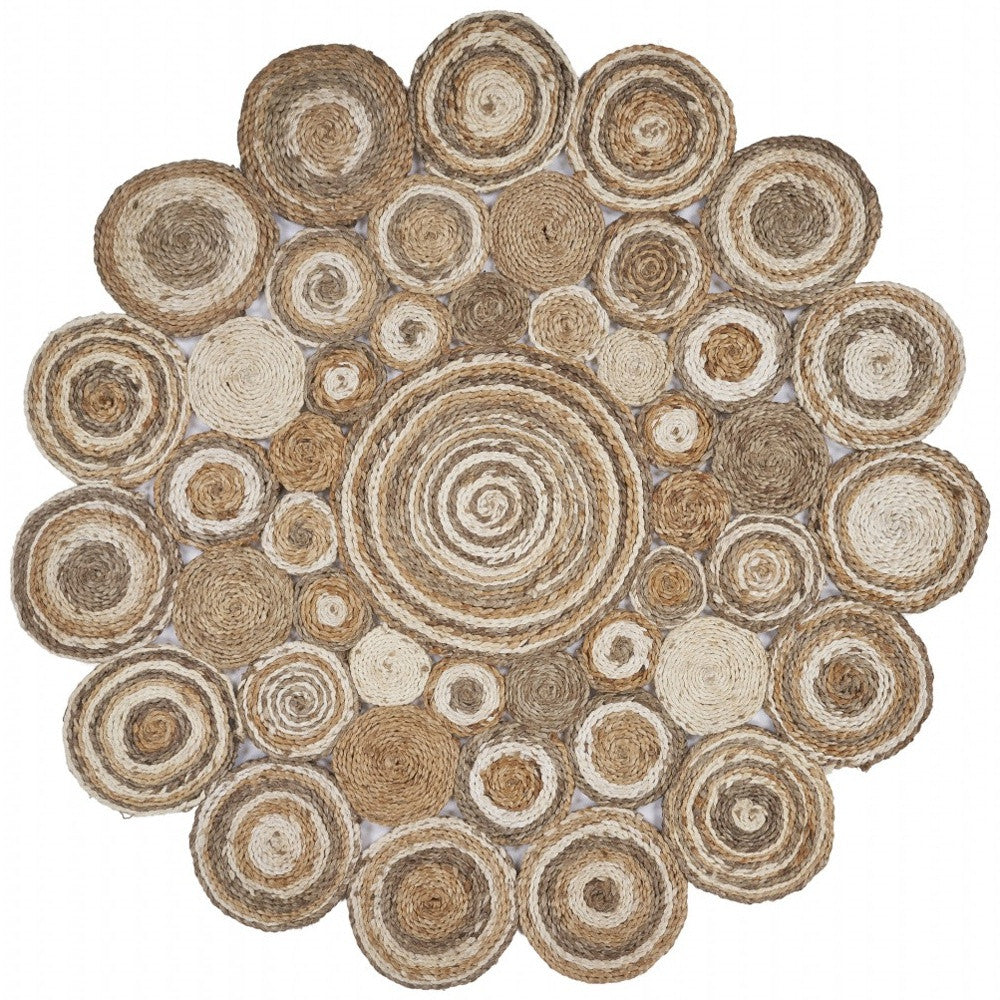Exquisite Handcrafted Multi - Colored Bleached Jute Area Rug for a Globally Inspired Modern Home Decor