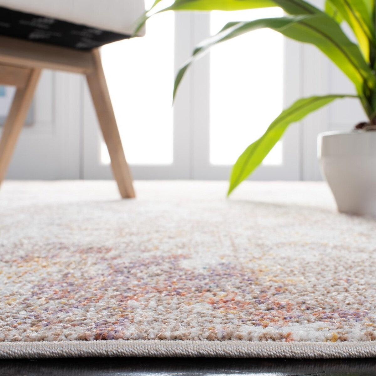 Contemporary Crystal Power - Loomed Area Rug Crafted from a Durable Blend of Jute and Cotton Ideal for Modern Living Spaces