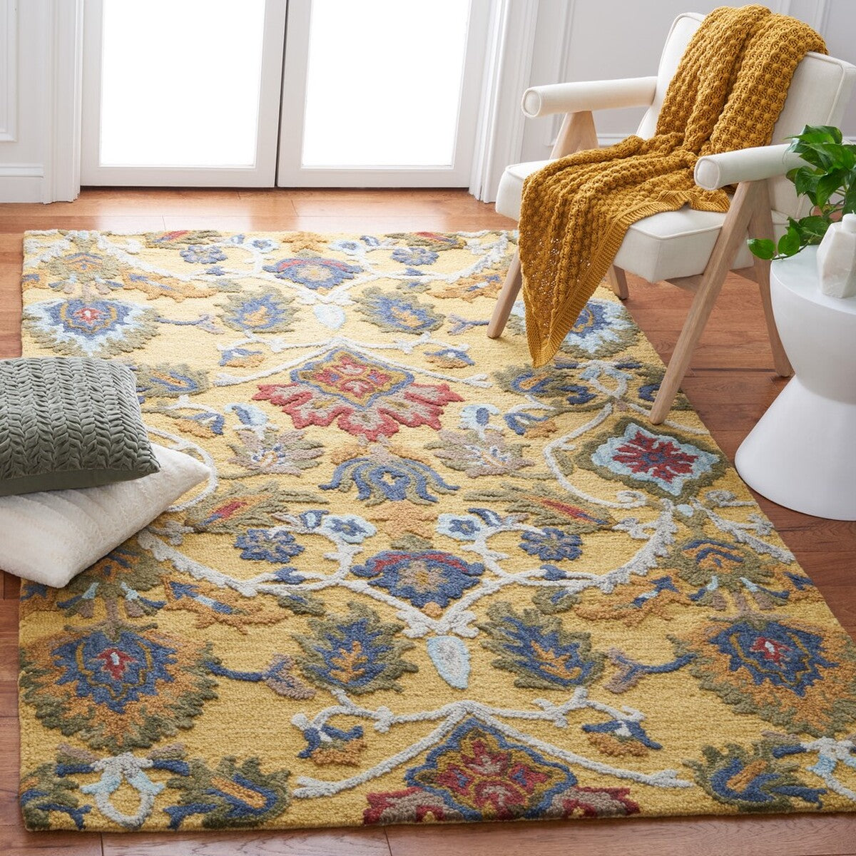 Luxurious 12mm Pile Hand - Tufted Indian Wool Rug for Elegant Home Decor