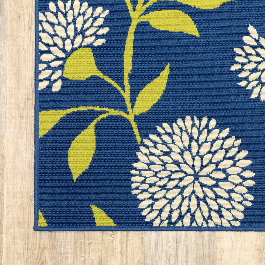 Stylish and Comfortable Blue-Green Floral Outdoor Area Rug for Your Space