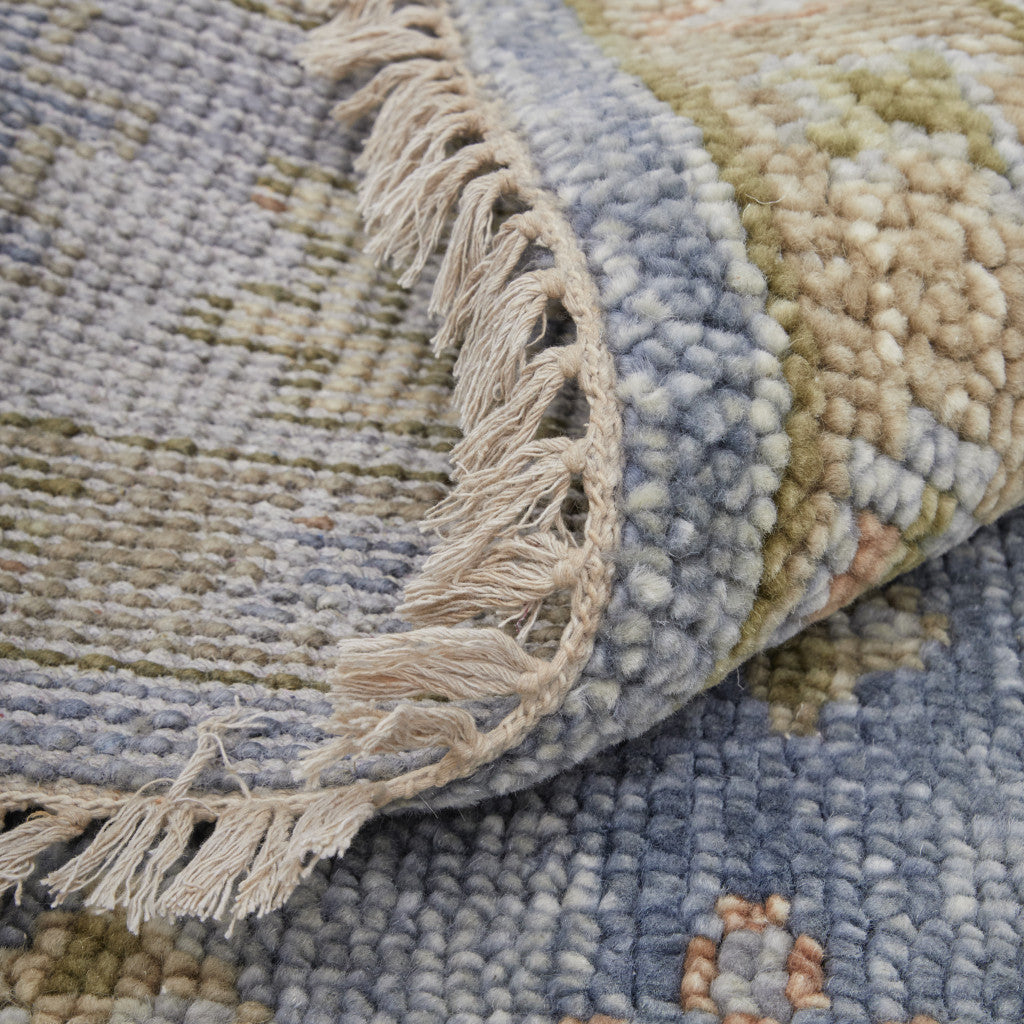 Artisan Hand Knotted Geometric Wool Area Rug with Fringed Tassels – Stylish and Stain-Resistant Home Decor