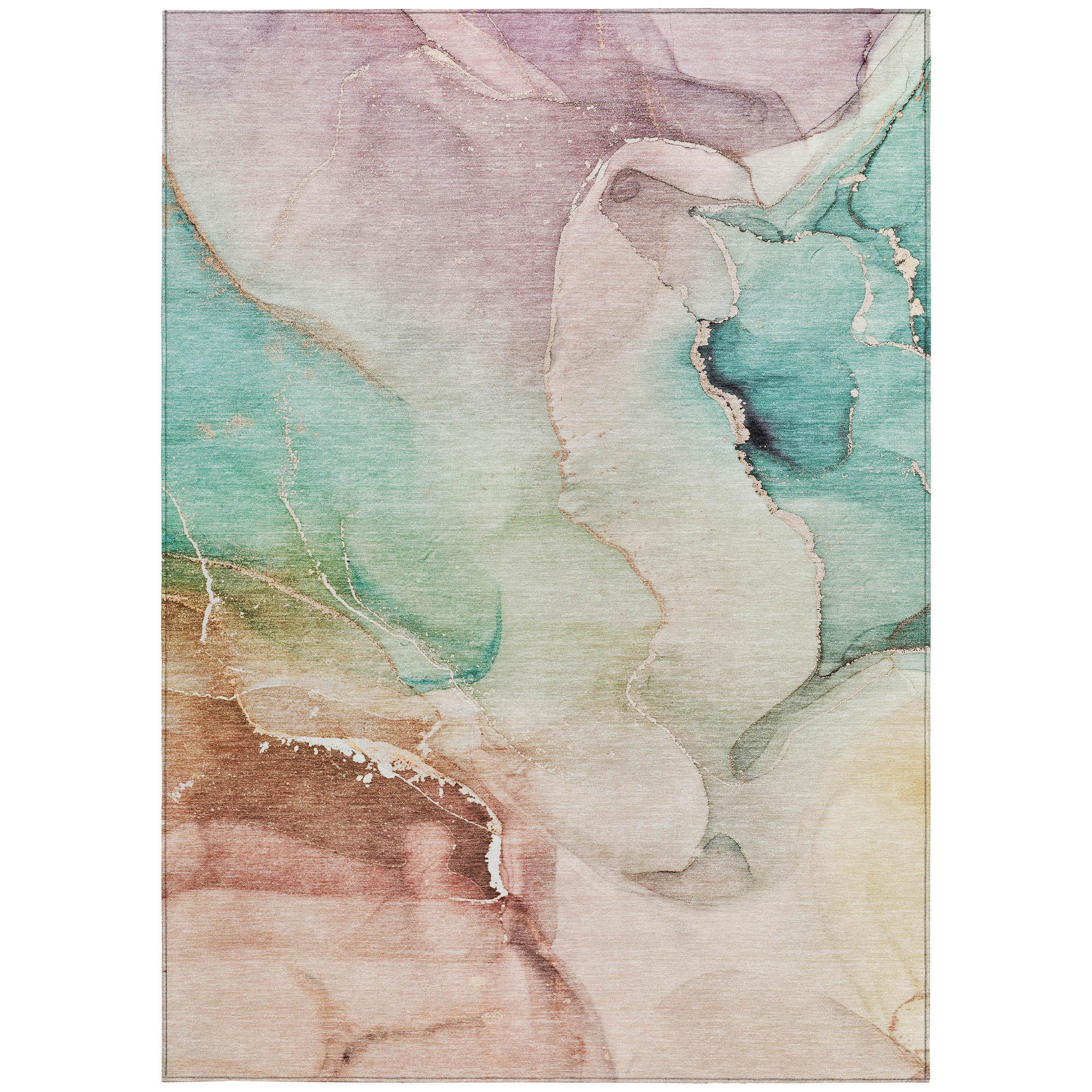 Washable Indoor-Outdoor Gray & Ivory Abstract Runner Rug, Stain-Resistant for Homes with Kids & Pets