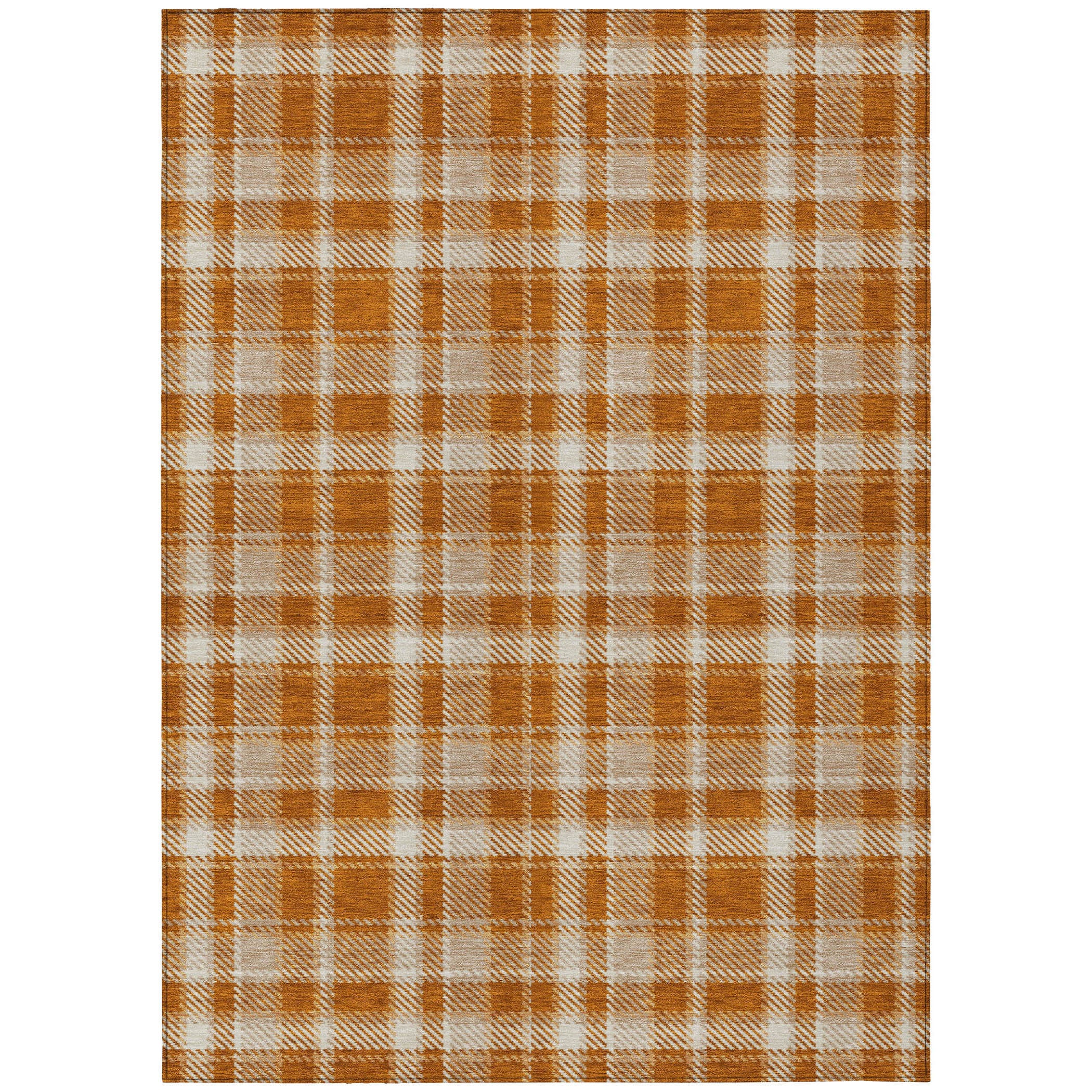 Indoor/Outdoor Stain-Resistant Non-Skid Washable Plaid Runner Rug for Pets