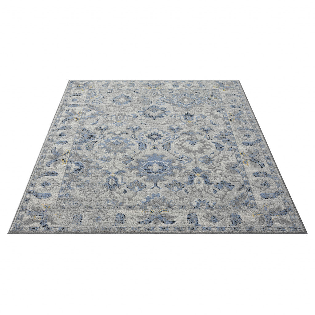 Exquisite Blue Floral Turkish Area Rug for Home Decor - Adds Elegant Warmth and Style to Your Living Space