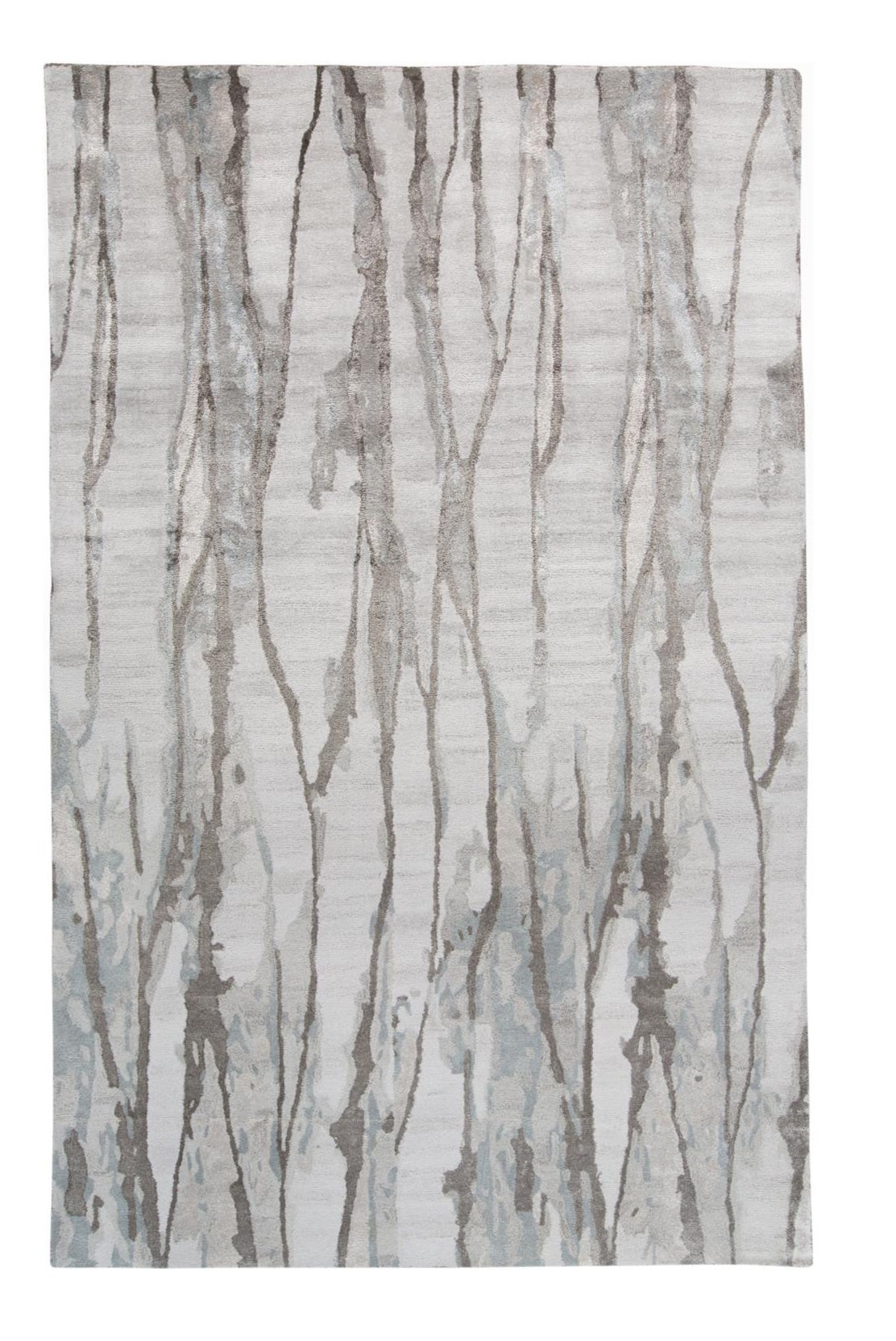 Stylish Hand-Tufted Ivory and Gray Abstract Area Rug for Room Decor