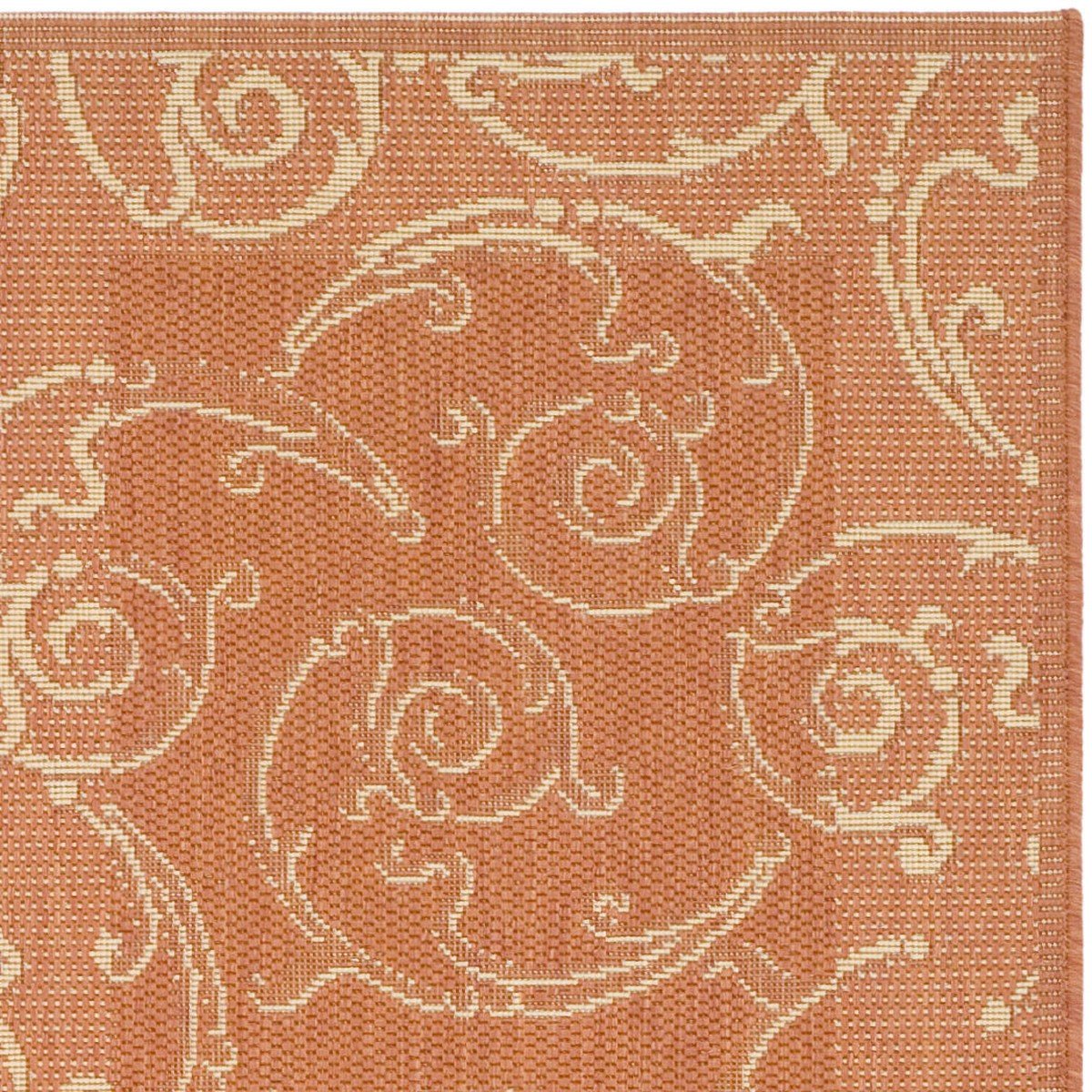 Stylish Courtyard Decor - Luxurious Power Loomed Indoor and Outdoor Area Rug Featuring an Elegant Vine Scroll Pattern