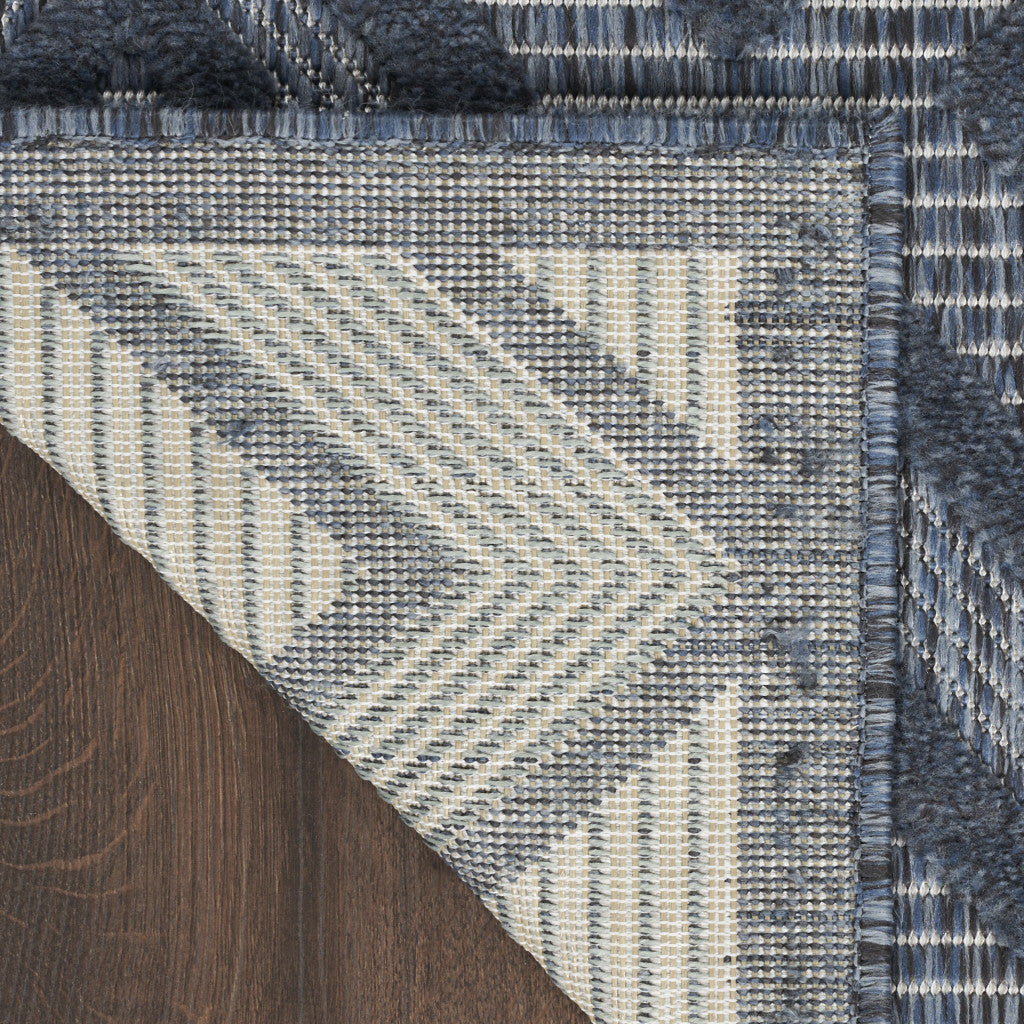 9' x 12' Navy Blue Geometric Area Rug for Stylish Indoor & Outdoor Spaces