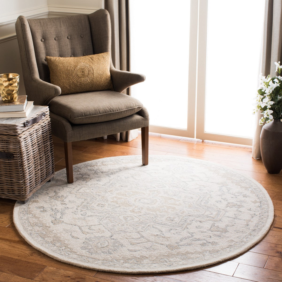 Exquisite Hand - Tufted Micro Loop 503 Wool and Cotton Traditional Area Rug for Enduringly Elegant Spaces