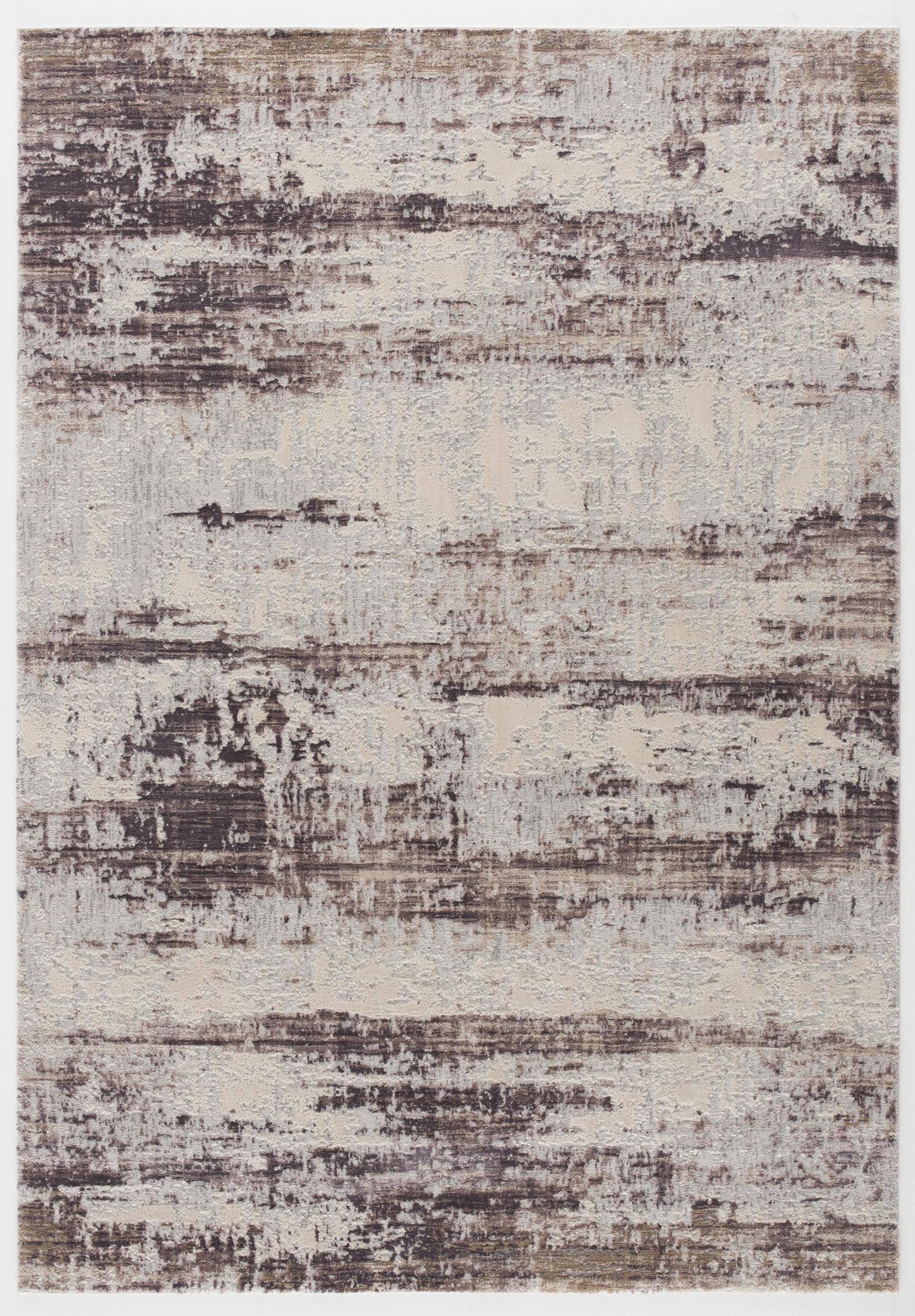 Luxurious Violet Abstract Area Rug with Distressed Look for Modern Living Spaces