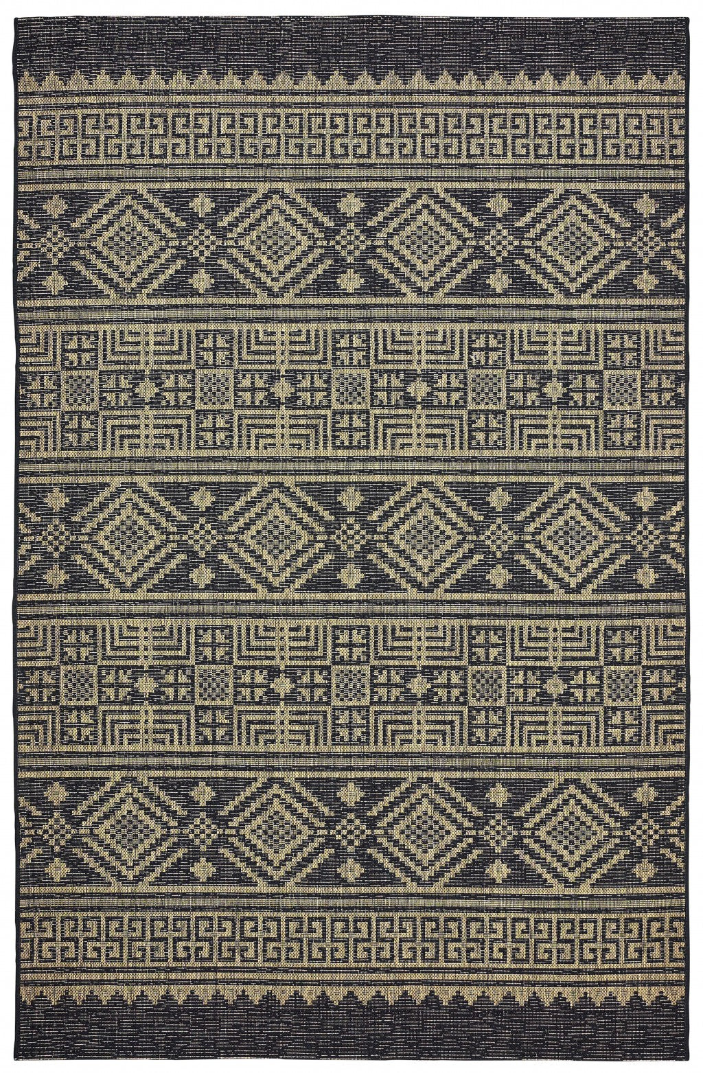 Stylish Indoor and Outdoor Area Rug in Brown and Black, Professionally Crafted in Turkey for Outdoor Use