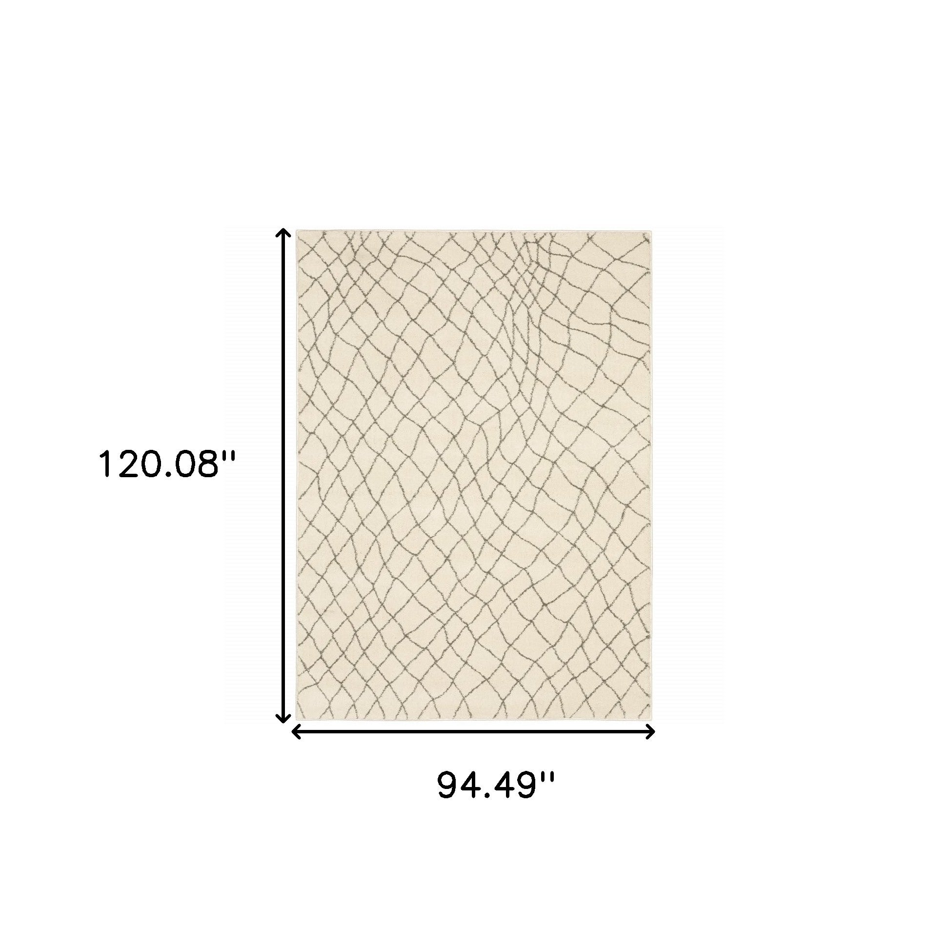 High - Quality Stain - Resistant Geometric Area Runner Rug in Ivory and Grey for Adding Warmth and Style to Your Home Interior
