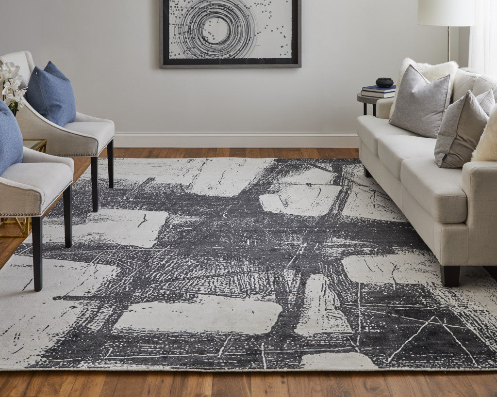 Exquisite Hand-Woven Abstract Wool Blend Area Rug - One-of-a-Kind Artisan Craft for a Warm and Welcoming Home Ambiance