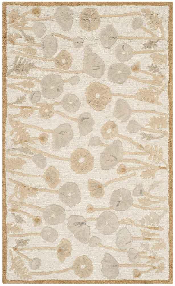 Exquisite Hand-Tufted Wool Martha Botanical Art Rug Featuring Playful Poppies and Ferns for Elegant Interior Decor
