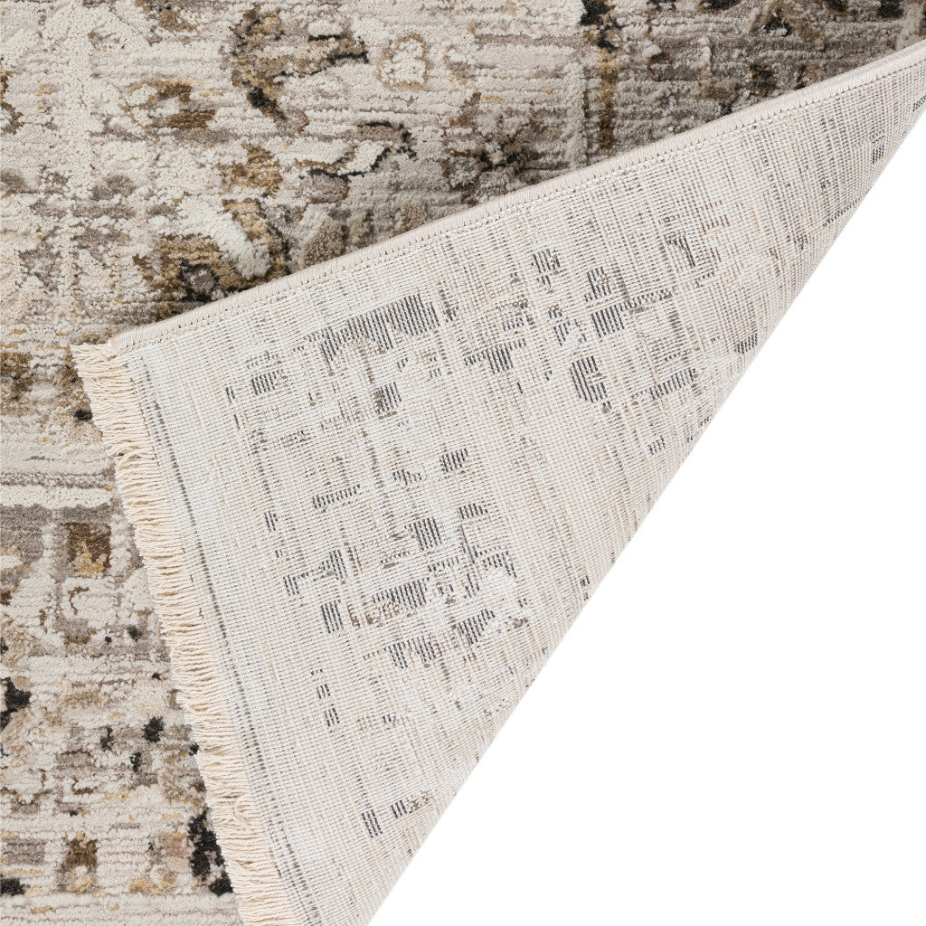 8' x 10' Gray Oriental Area Rug with Stylish Fringe - Timeless Decor for Any Space