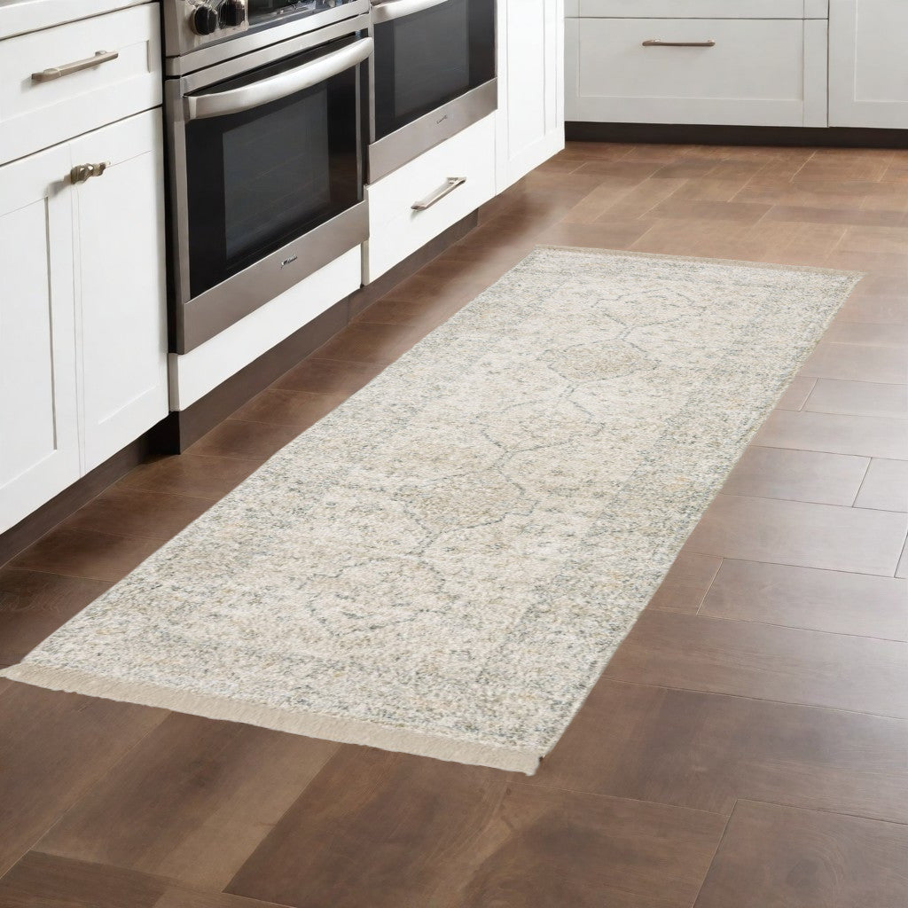 Unique Hand - Loomed Stain - Resistant Oriental Area Rug with Fringe for Stylish Spaces
