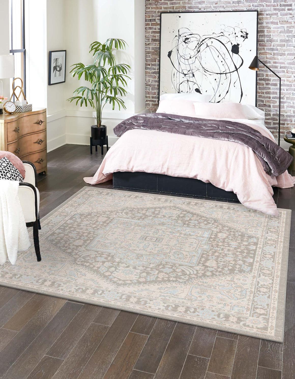 Exquisite Whitney Medallion Area Rug with Enchanting Floral Design, Durable and Easy - to - Maintain for Your Ideal Home Decor