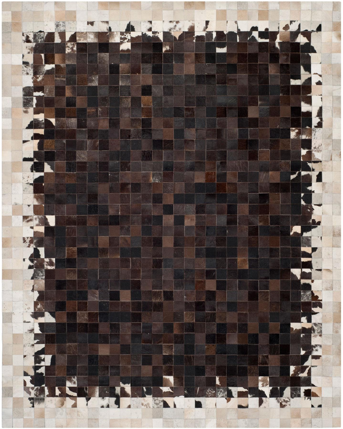 Exquisite Hand-Woven Indian Leather Rug: Studio Leather 215 for Timeless Style