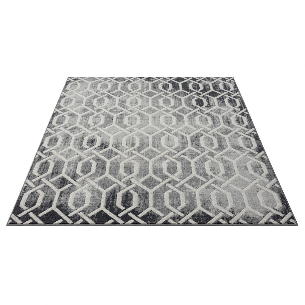 Stylish Gray Geometric Area Rug with Rectangle Design for Elegant Home Comfort