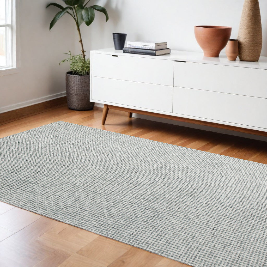 Handmade Blue and Ivory Wool Area Rug - Cozy, Stylish for Neutral Home Decor