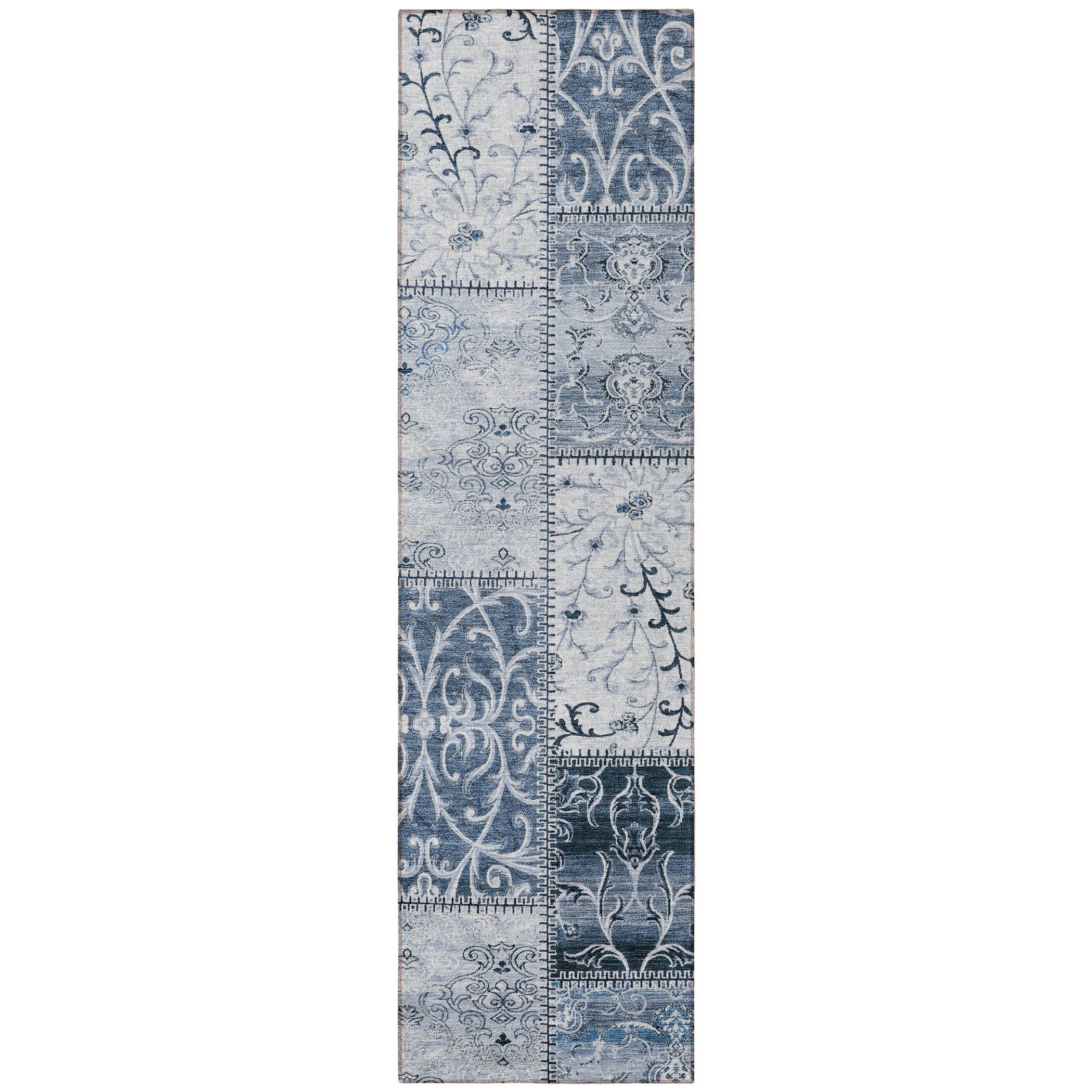 Stylish and Washable Outdoor and Indoor Runner Rug with Patchwork Design for Versatile Use