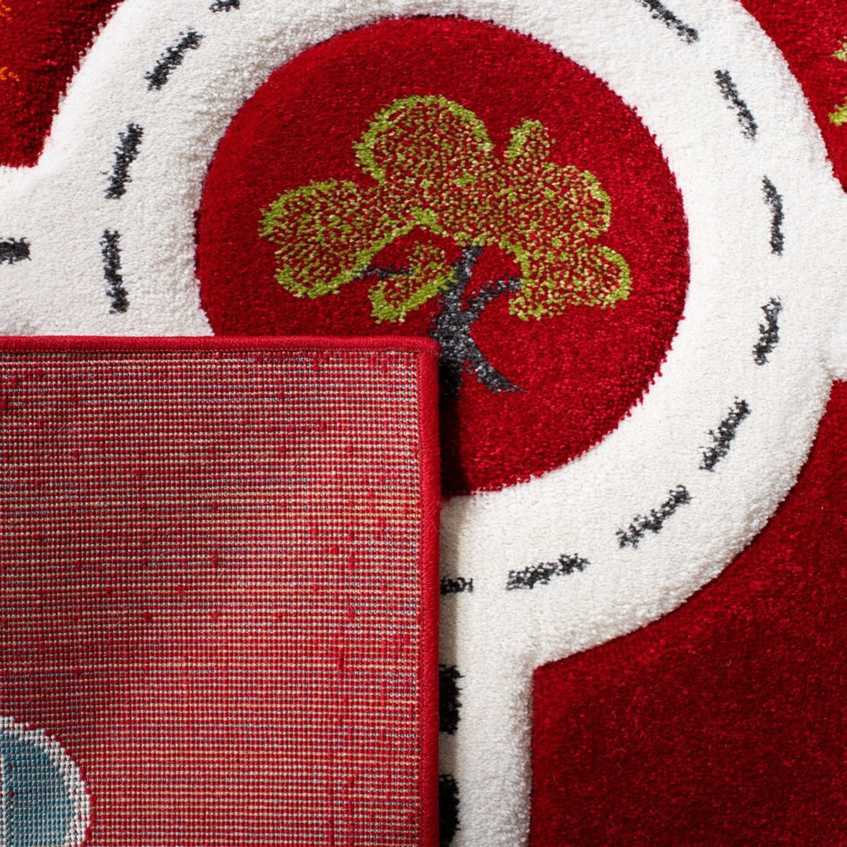 Kids' Carousel-Style Playful and Durable Power Loomed Polypropylene Area Rug, Perfect for Fun and Active Spaces