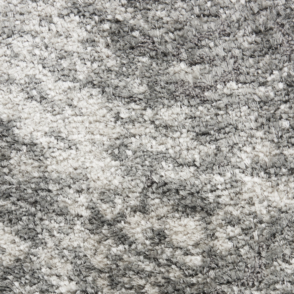 8' x 10' Charcoal and Ivory Abstract Shag Polyester Area Rug for Durable, Stain-Resistant, and Soft Floor Comfort