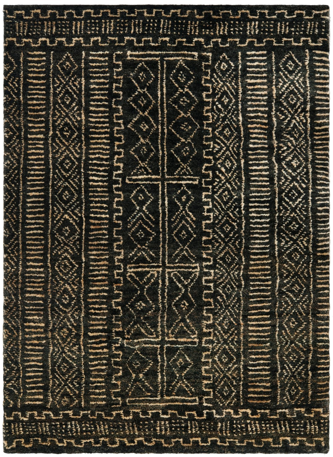 Luxurious Hand-Knotted Jute Rug from Kenya for Elegant Home Comfort