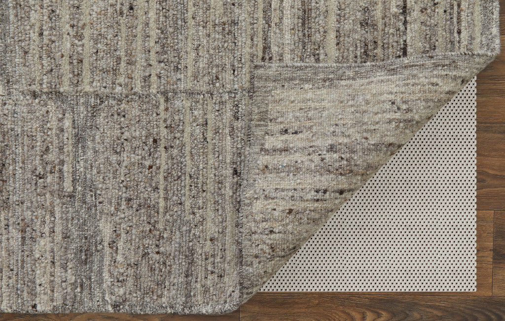 Unique Hand-Woven Taupe Abstract Area Rug for Artistic Home Comfort