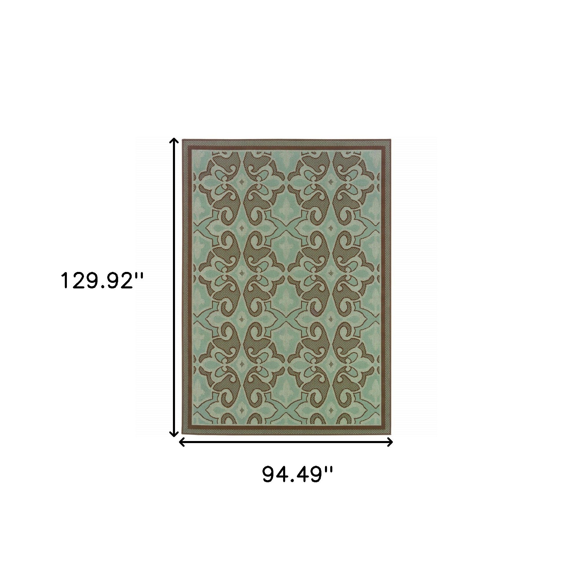 Stylish and Comfortable Blue Oriental Stain-Resistant Indoor-Outdoor Area Rug for Any Living Space