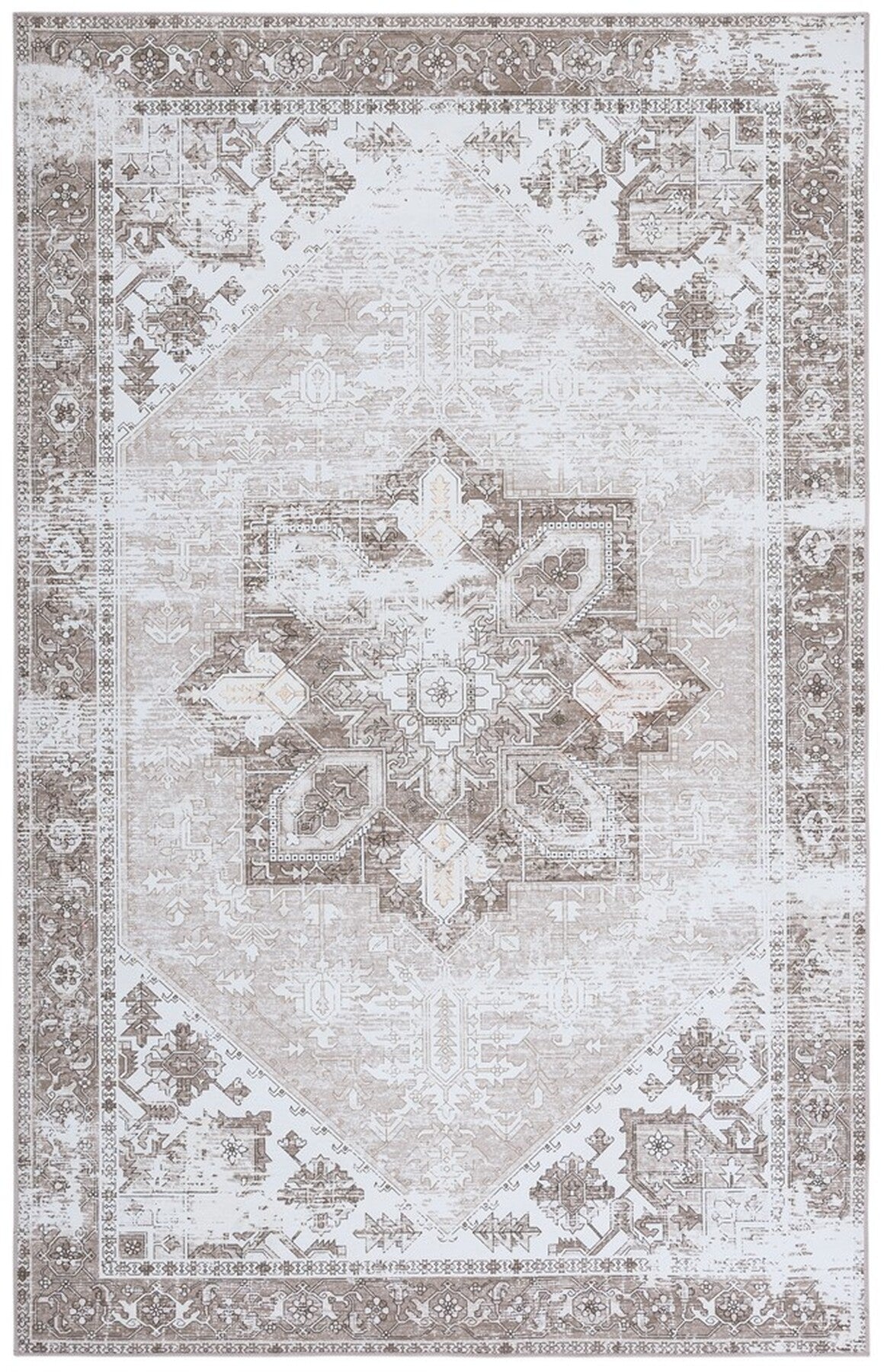 Tucson Traditional Power Loomed Polyester Rug - Non-Slip, Machine Washable for Simple Care