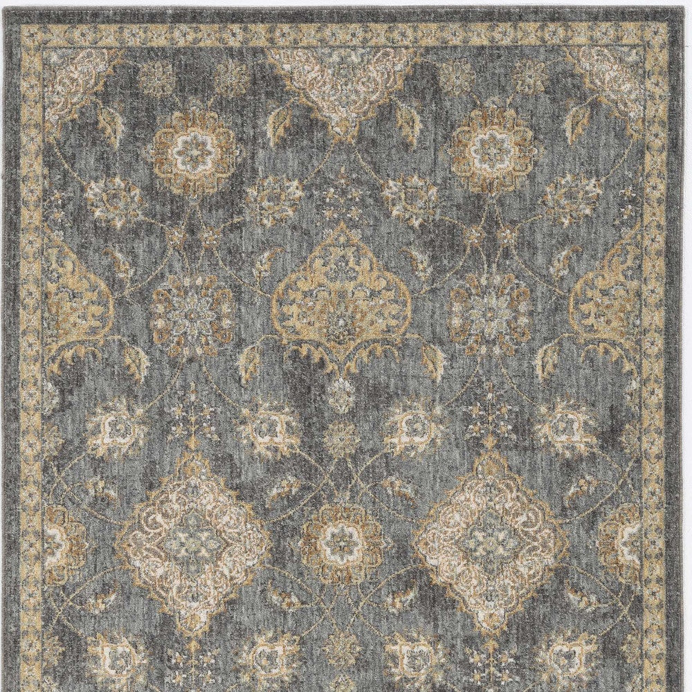 Exquisite Gray Wool Medallion Area Rug with Elegant Rectangle Design for Cozy and Comfortable Home Decor