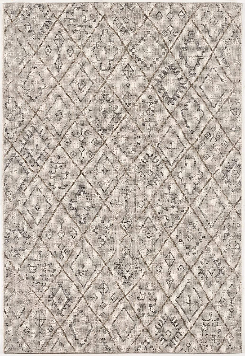 Stylish Ivory Geometric Berber Rectangle Area Rug for Modern Home Decor Must - Haves