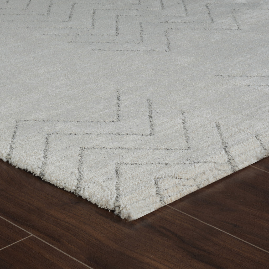 Stain-Resistant 5' x 8' Cream & Beige Abstract Distressed Stylish Area Rug
