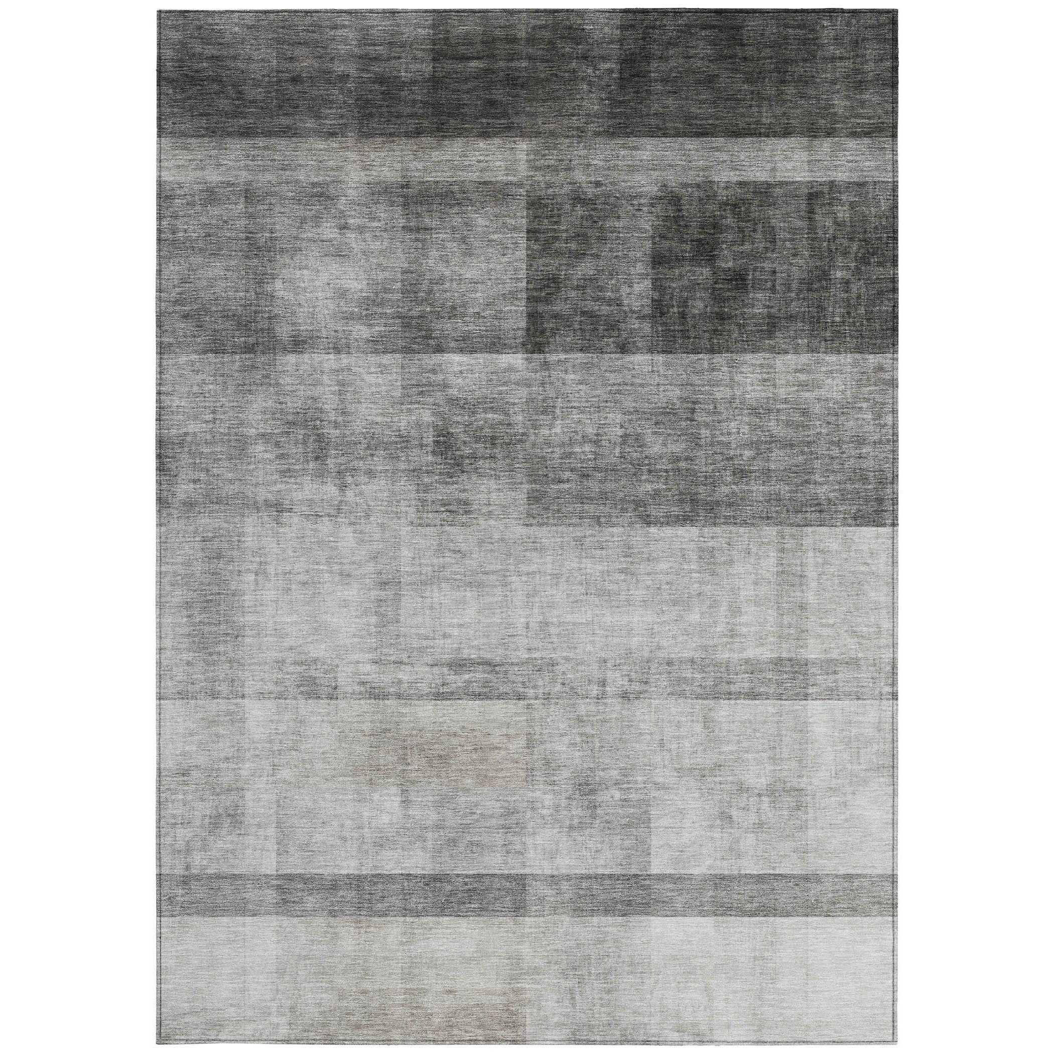 8-Foot Olive Green Ombre Stain-Resistant Indoor-Outdoor Runner Rug for Kids & Pets