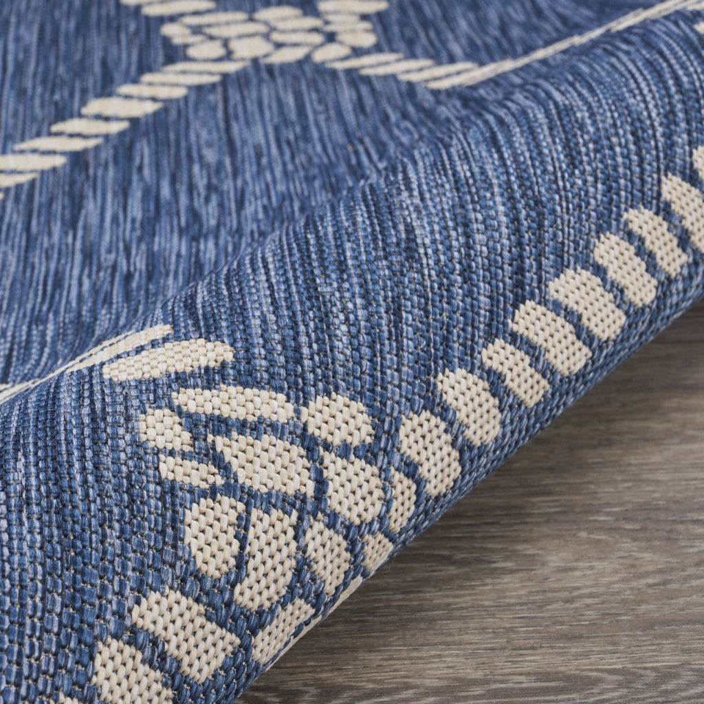 Premium Turkish 8' x 10' Outdoor Area Rug in Stylish Blue and Gray for Elegant Homes