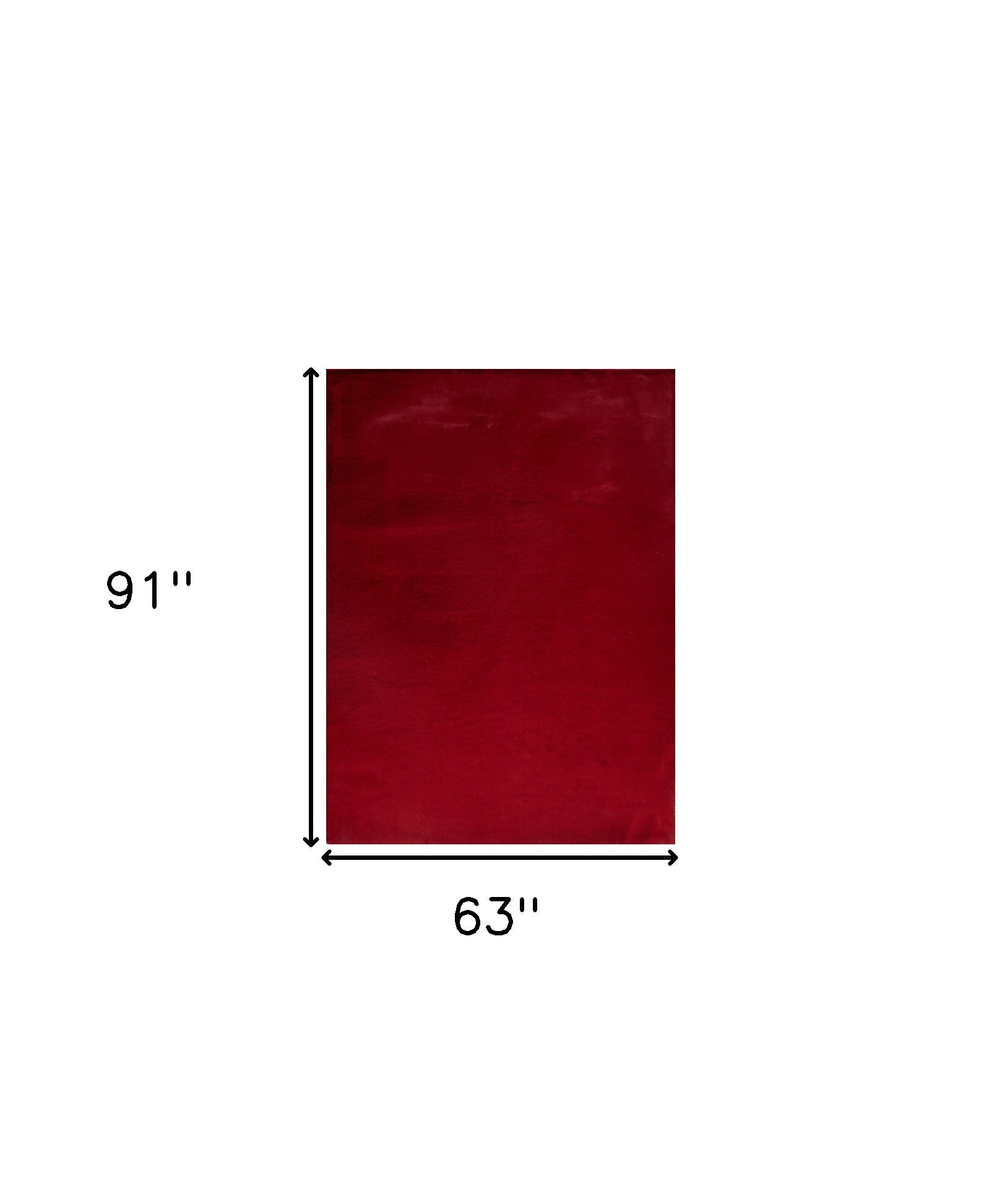 Exquisite Washable and Non-Skid Luxurious Red Faux Fur Shag Area Rug for Cozy Home Decor