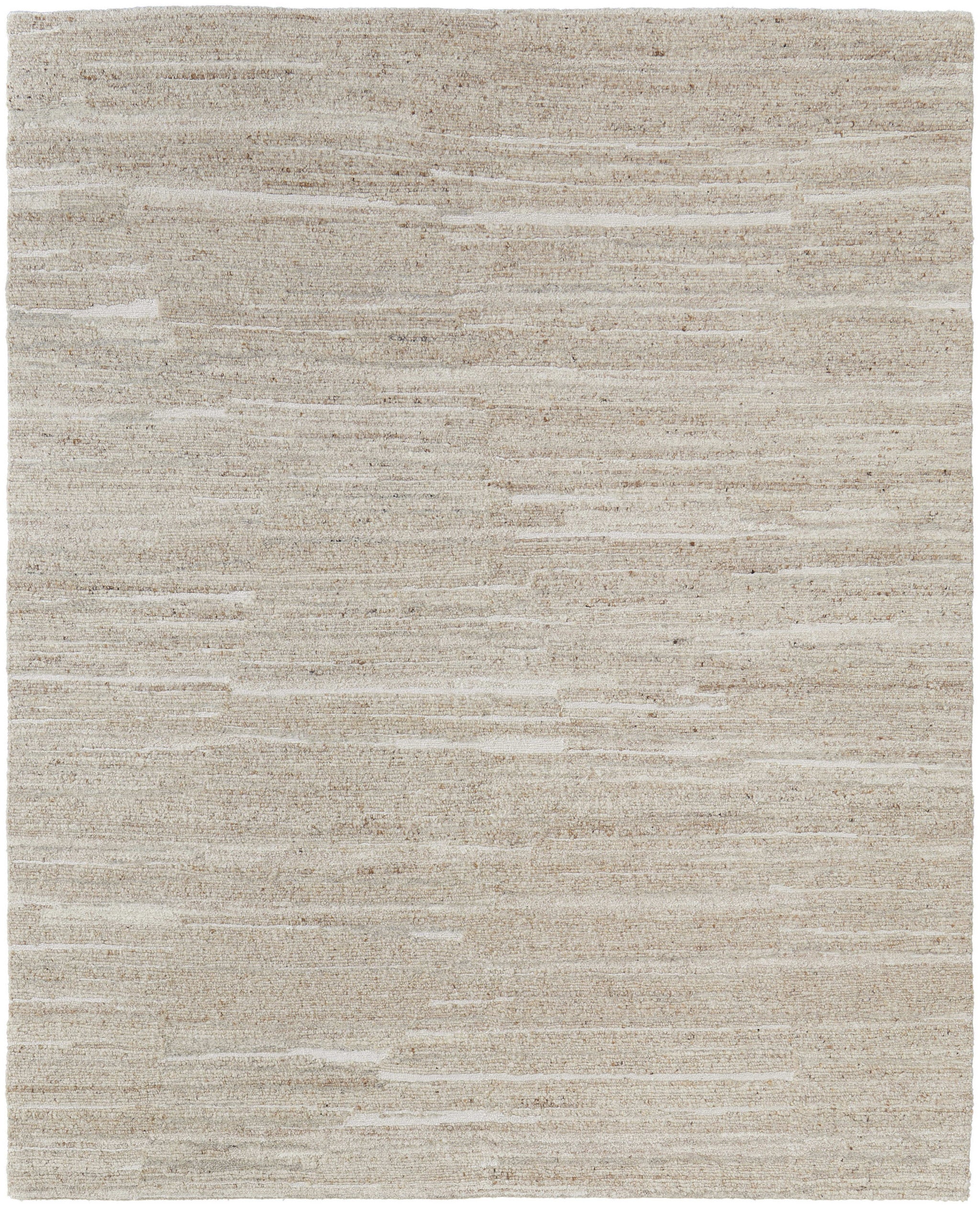 Unique Hand-Woven Ivory Wool Blend Abstract Area Rug for Home Decor