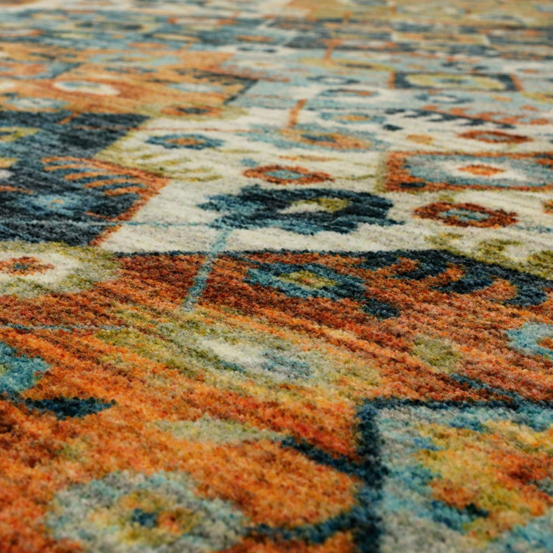 Luxurious Soft and Stain-Resistant Triexta Kaleidoscope Traditional Area Rug for Any Room